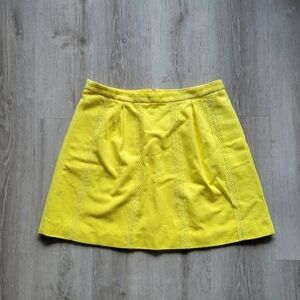J.Crew Size 12 Yellow Cotton Skirt with Lace.